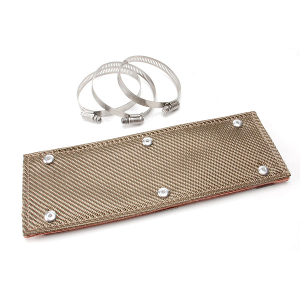 DEI Pipe Shield w/Stainless Steel Clamps - 4in x 12in - Titanium - 10454 by DEI - front view
