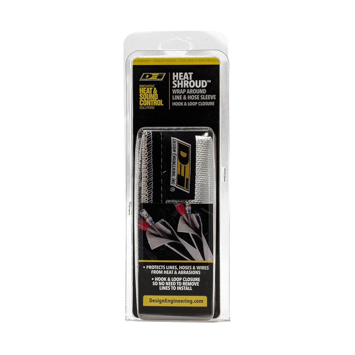 DEI Heat Shroud 3/4in I.D. x 3ft - Aluminized Sleeving - Hook and Loop Edge - 10457 by DEI - front view