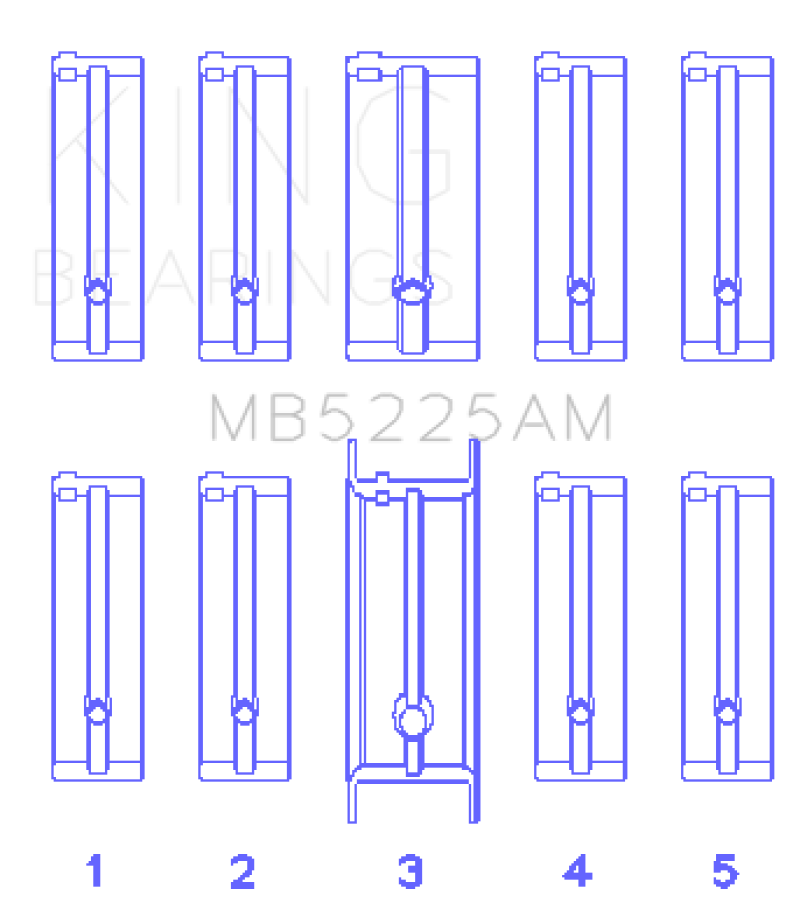 King Mazda 626 F8 (Size STD) Main Bearing Set - MB5225AM
