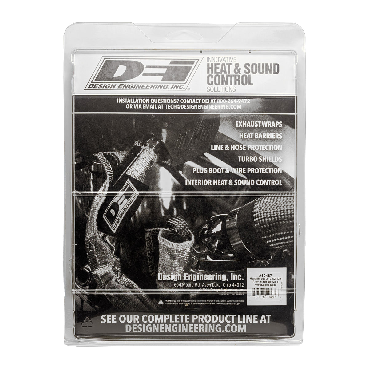 DEI Heat Shroud 2-1/2in x 3ft - Aluminized Sleeving-Hook and Loop Edge - 10487 by DEI - front view