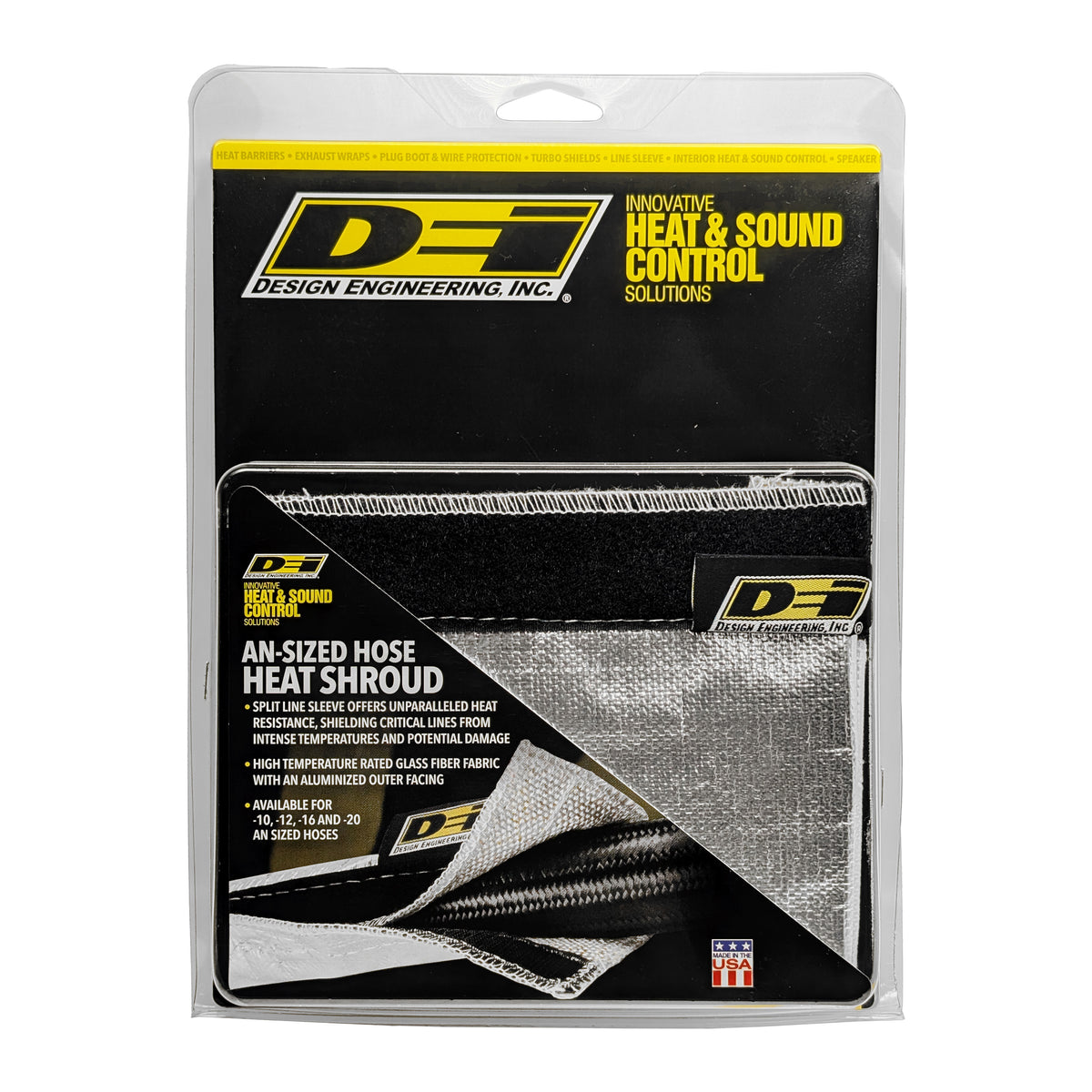 DEI Heat Shroud 2-1/2in x 3ft - Aluminized Sleeving-Hook and Loop Edge - 10487 by DEI - front view