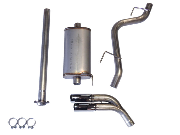 JBA 15-20 Ford F-150 2.7L/3.5L/5.0L 409SS Pass Side Dual Exit Cat-Back Exhaust - 40-2544 for 2015-2021 Ford F 150 - front vie