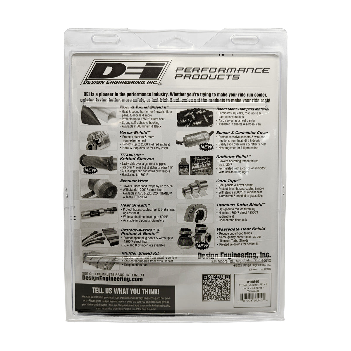 DEI Protect-A-Boot - 8in - 6-pack - No Ring - Titanium - 10540 by DEI - front view