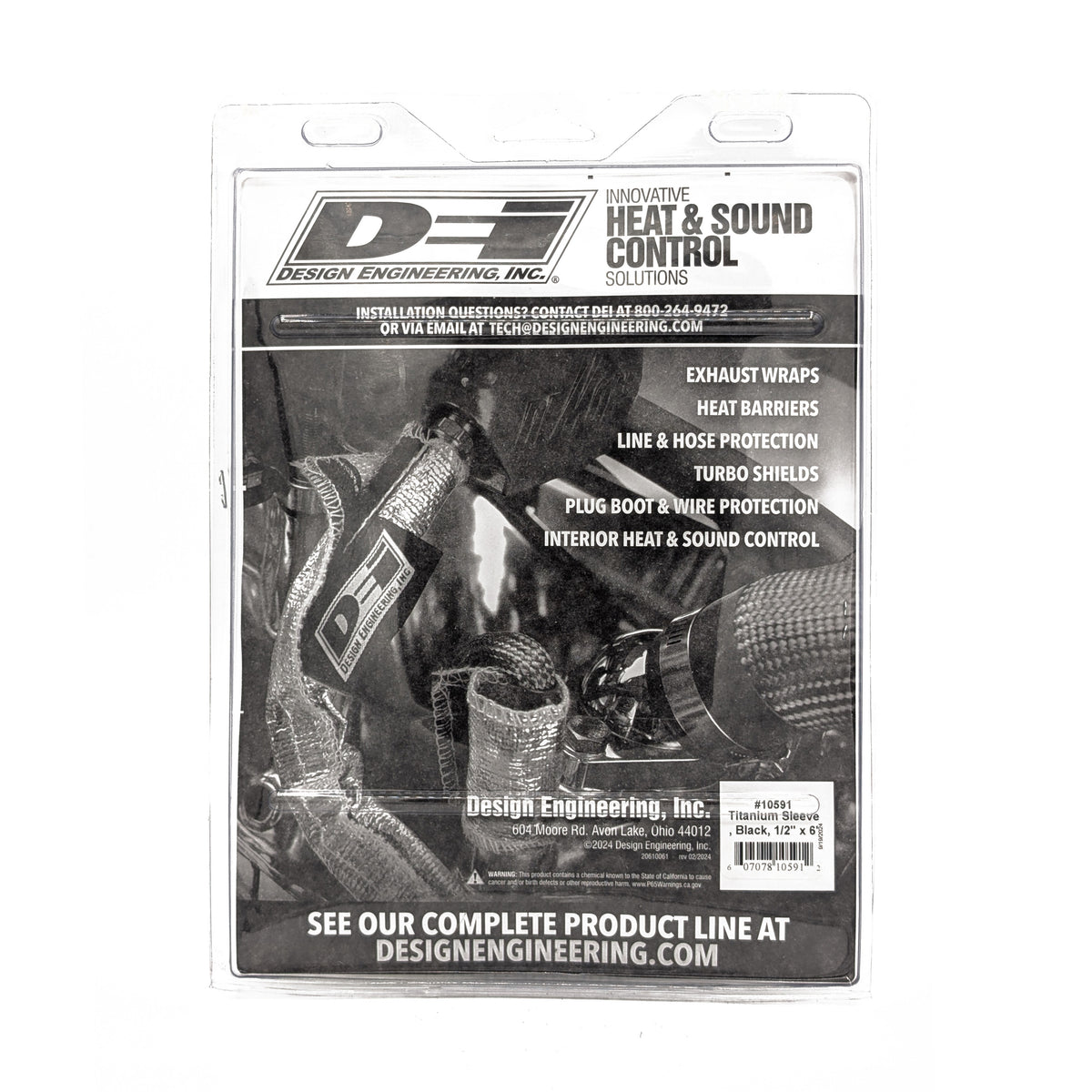 DEI Protect-A-Sleeve 1/2in ID x 6ft Universal - Titanium - 10591 by DEI - front view
