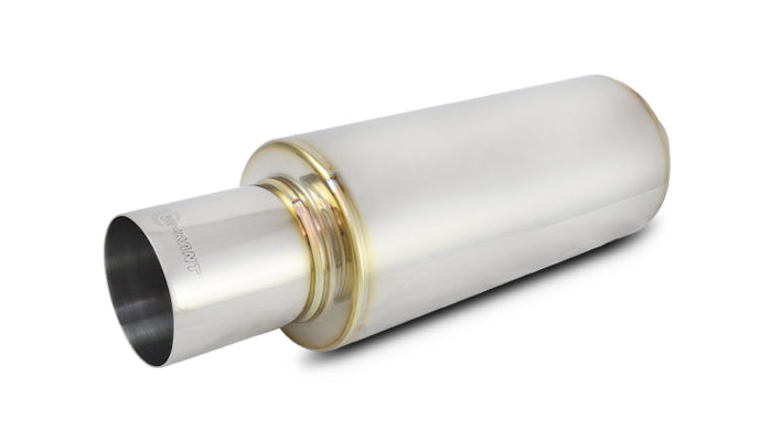 Vibrant TPV Turbo Round Muffler (23in Long) with 4in Round Tip Straight Cut - 3in inlet I.D. - 1059