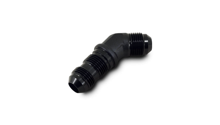 Vibrant -8AN Bulkhead Adapter 45 Degree Elbow Fitting - Anodized Black Only - 10603