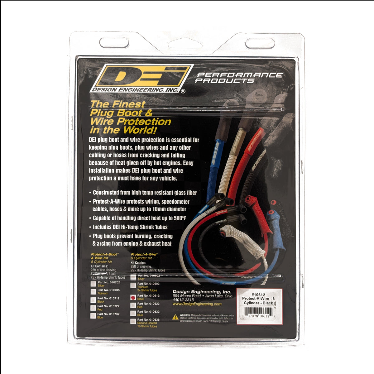 DEI Protect-A-Wire 8 Cylinder - Black - 10612 by DEI - front view