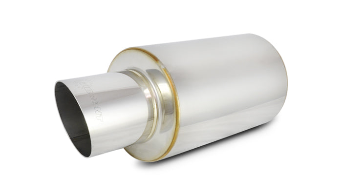 Vibrant TPV Turbo Round Muffler (17in Long) with 4in Round Tip Angle Cut - 3in inlet I.D. - 1061