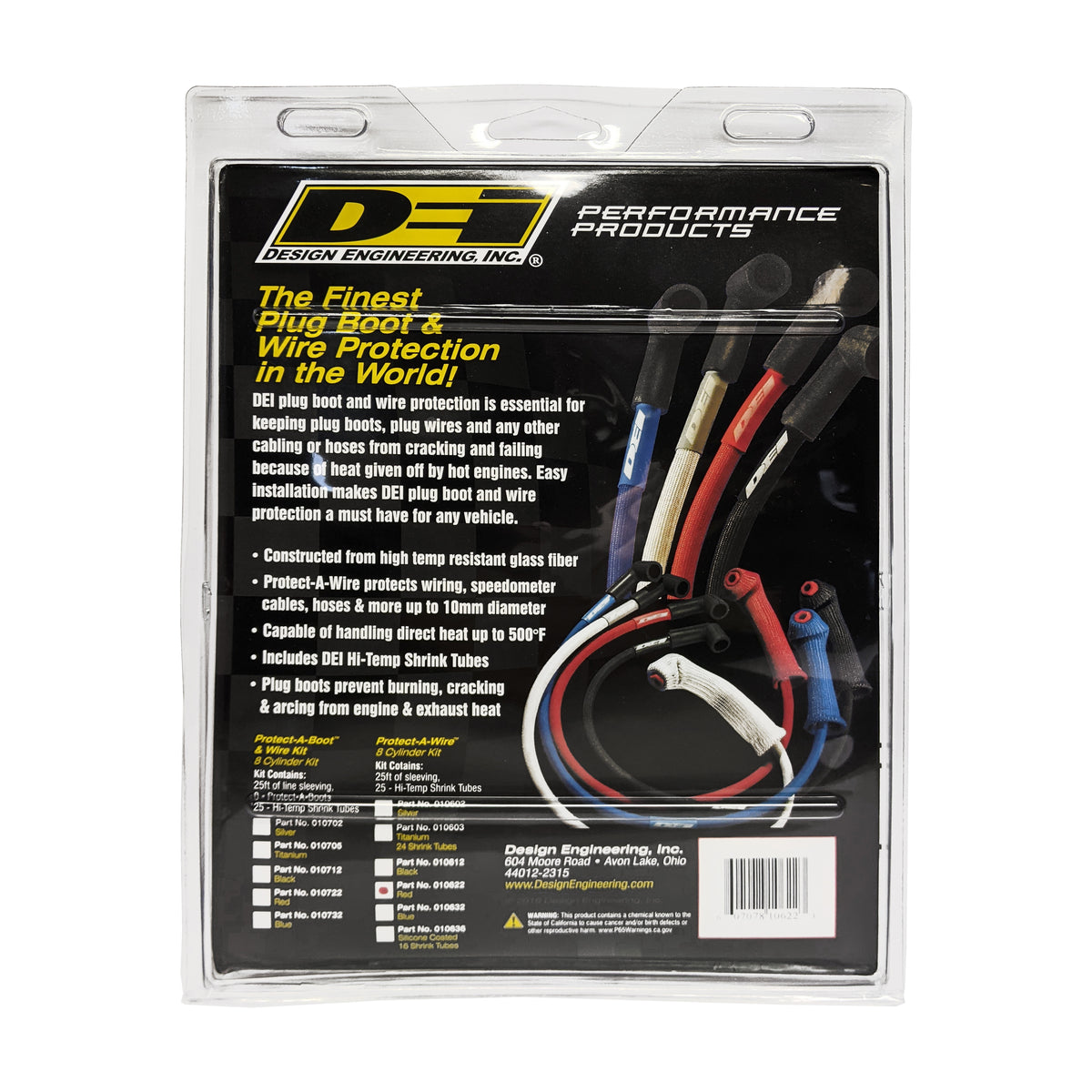 DEI Protect-A-Wire 8 Cylinder - Red - 10622 by DEI - front view