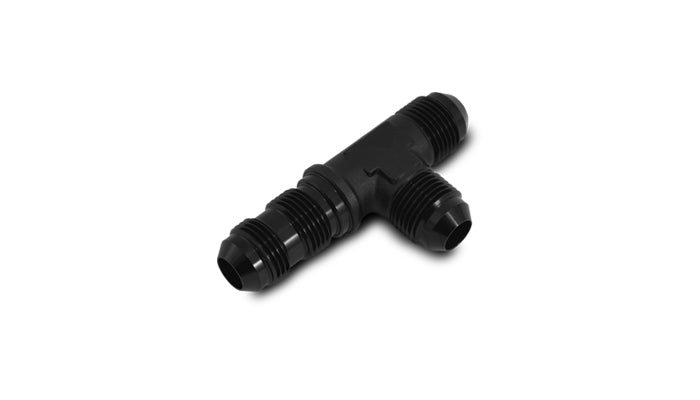Vibrant -3AN Bulkhead Adapter Tee on Run Fittings - Anodized Black Only - 10624