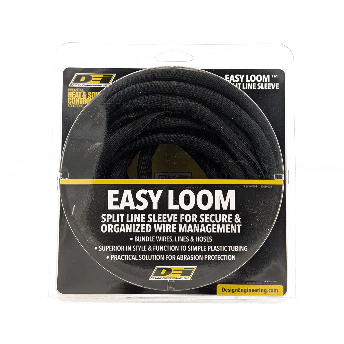 DEI Split Wire Sleeve Easy Loom 5mm-3/16in x 20 Black - 10650 by DEI - front view
