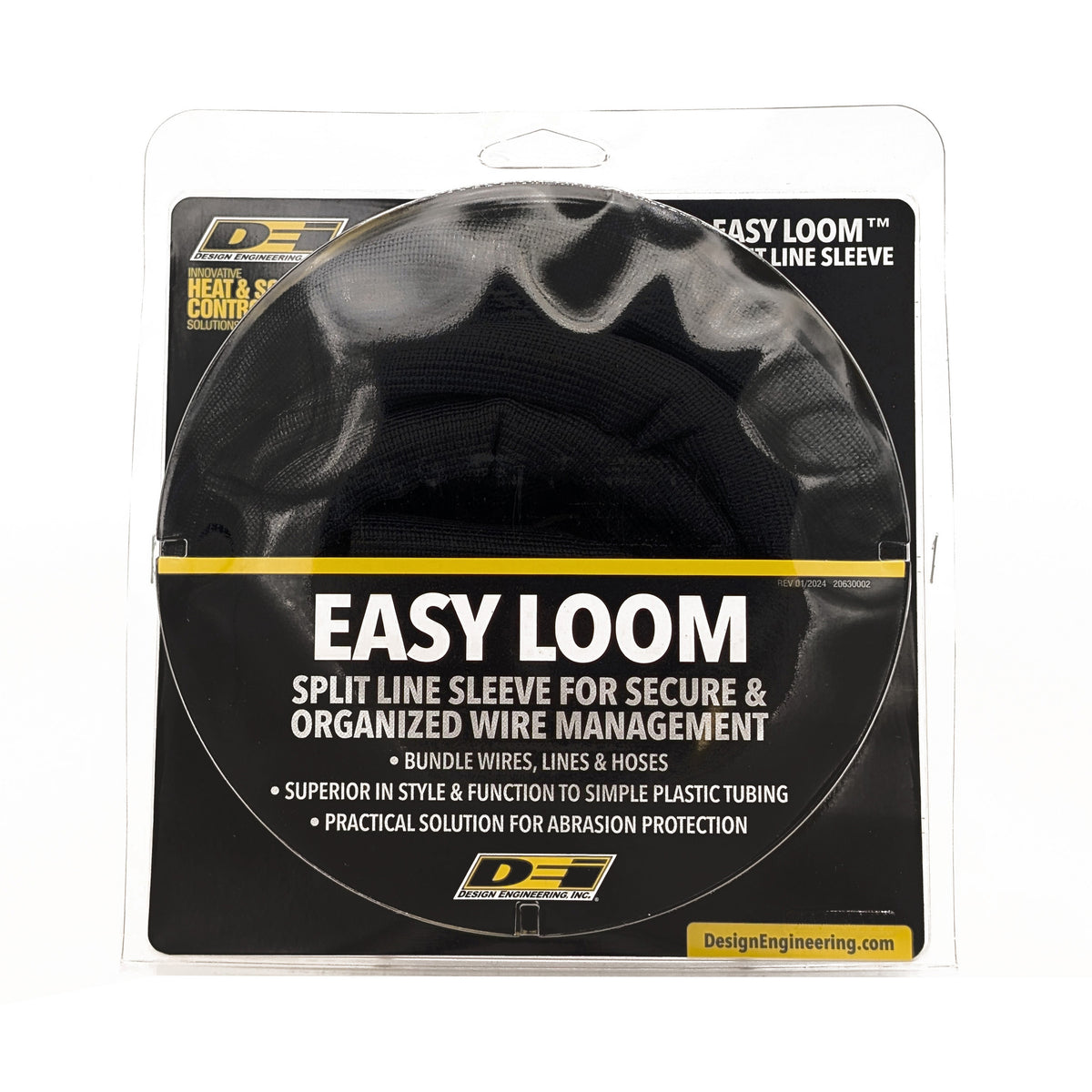 DEI Split Wire Sleeve Easy Loom 13mm-1/2in x 12 Black - 10653 by DEI - front view