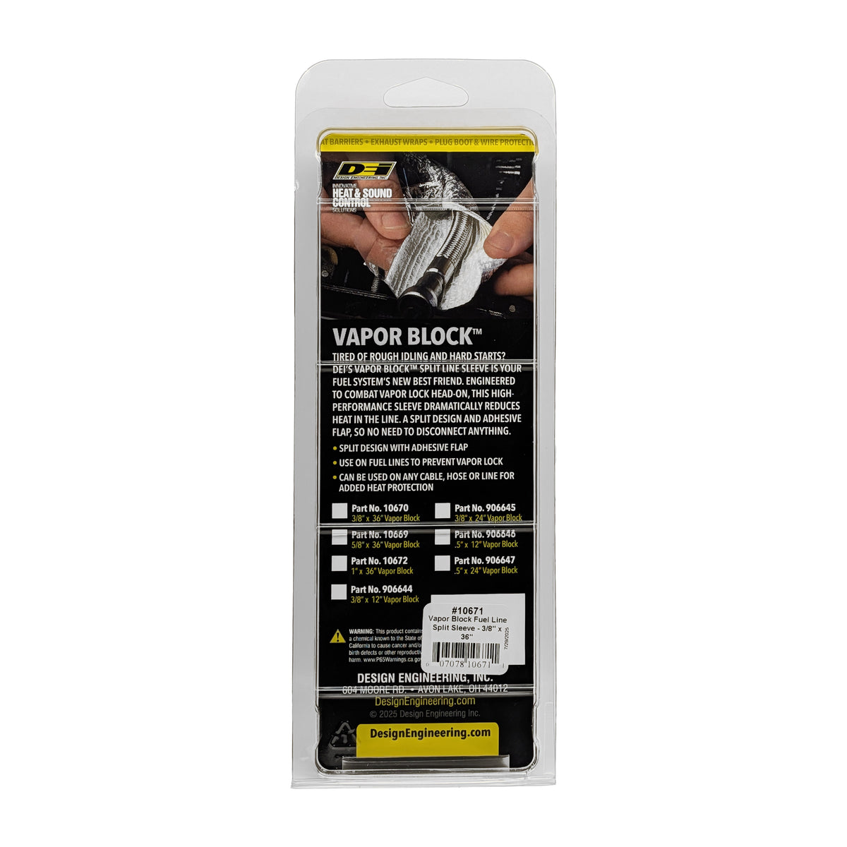 DEI Vapor Block Sleeve 3/8in x 36in - 10671 by DEI - front view