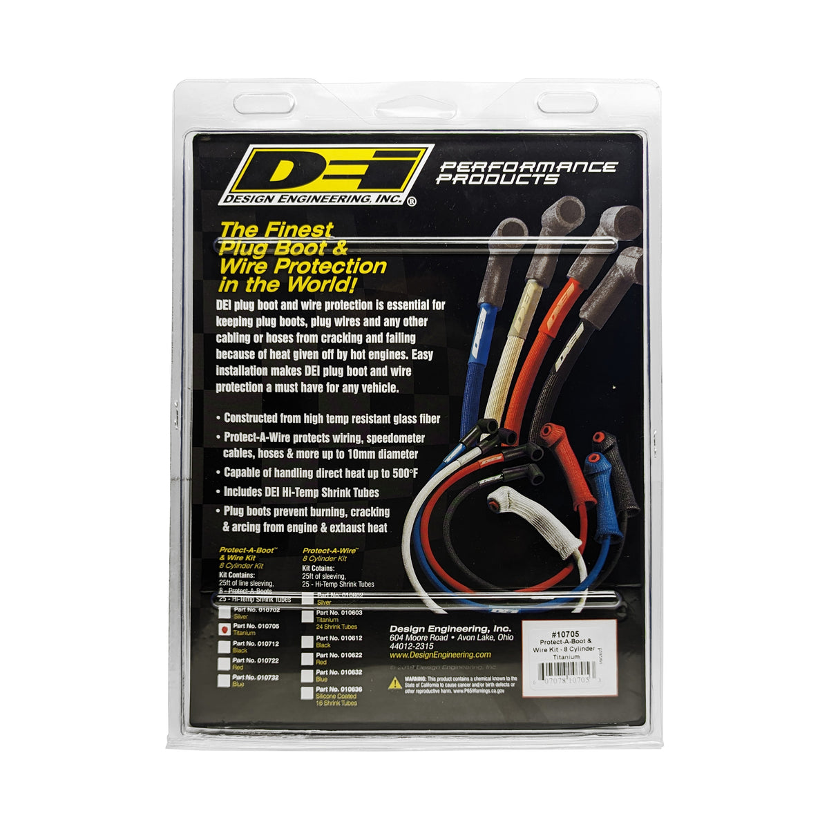 DEI Protect-A-Boot and Wire Kit 8 Cylinder - Titanium - 10705 by DEI - front view