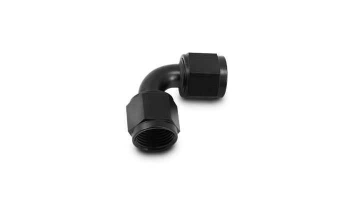 Vibrant -12AN Female 90 Degree Union Adapter (AN to AN) - Anodized Black Only - 10735