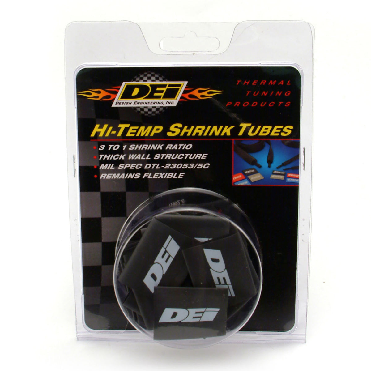 DEI Hi-Temp Shrink Tube 18mm x 1.5in - Black - 10810 by DEI - front view