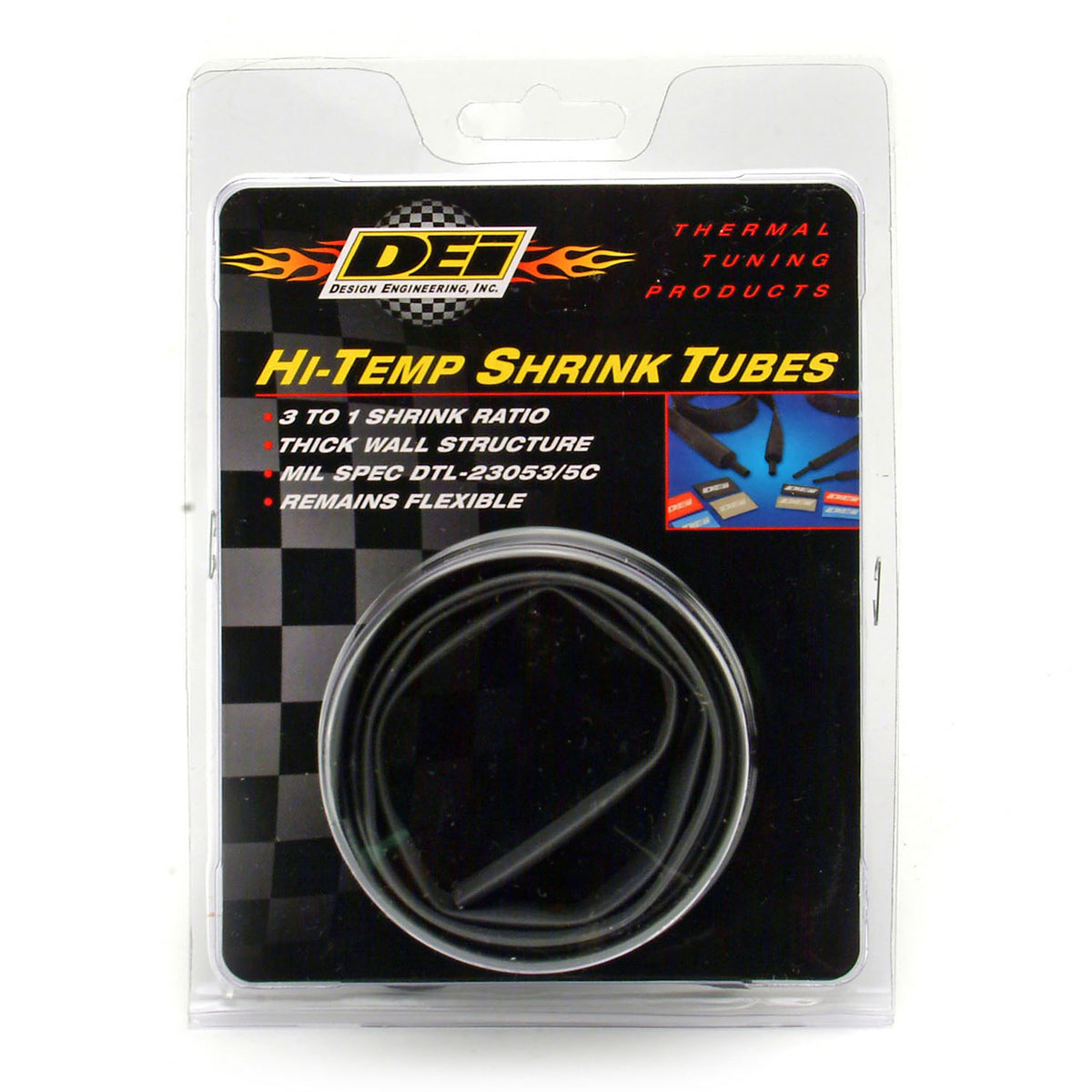 DEI Hi-Temp Shrink Tube 9mm x 4ft - Black - 10832 by DEI - front view