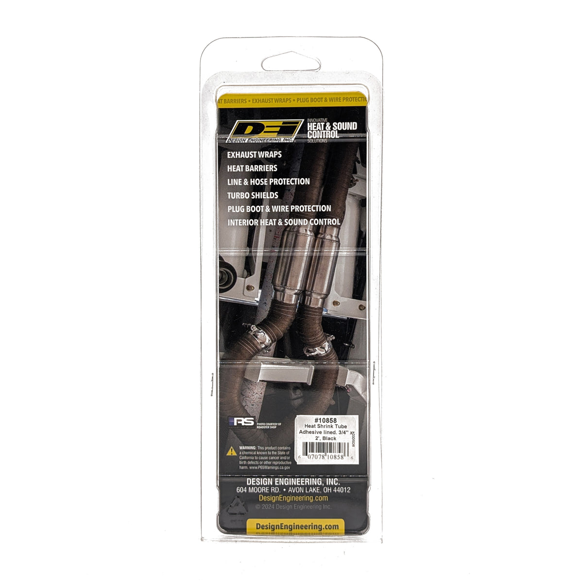 DEI Hi-Temp Shrink Tube 19mm (3/4in) x 2ft w/Adhesive - Black - 10858 by DEI - front view