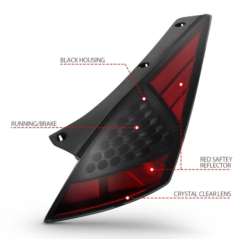 ANZO 2003-2005 Nissan 350Z LED Taillights Smoke - 321254