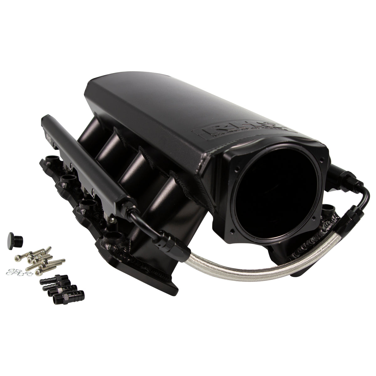 Fast Intake Manifold, Rhs Sheet Met Al, Ls Cathedral Port, Black W/ Fuel Rail Kit - 10902