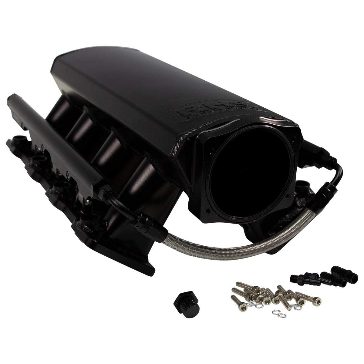 Fast Intake Manifold, Rhs Sheet Met Al, Ls Cathedral Port, Black W/ Fuel Rail Kit - 10902