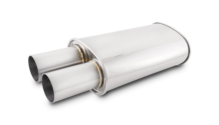 Vibrant Streetpower Oval Muffler w/3.00in Round Straight Cut Tip (2.50in Inlet) - 1094
