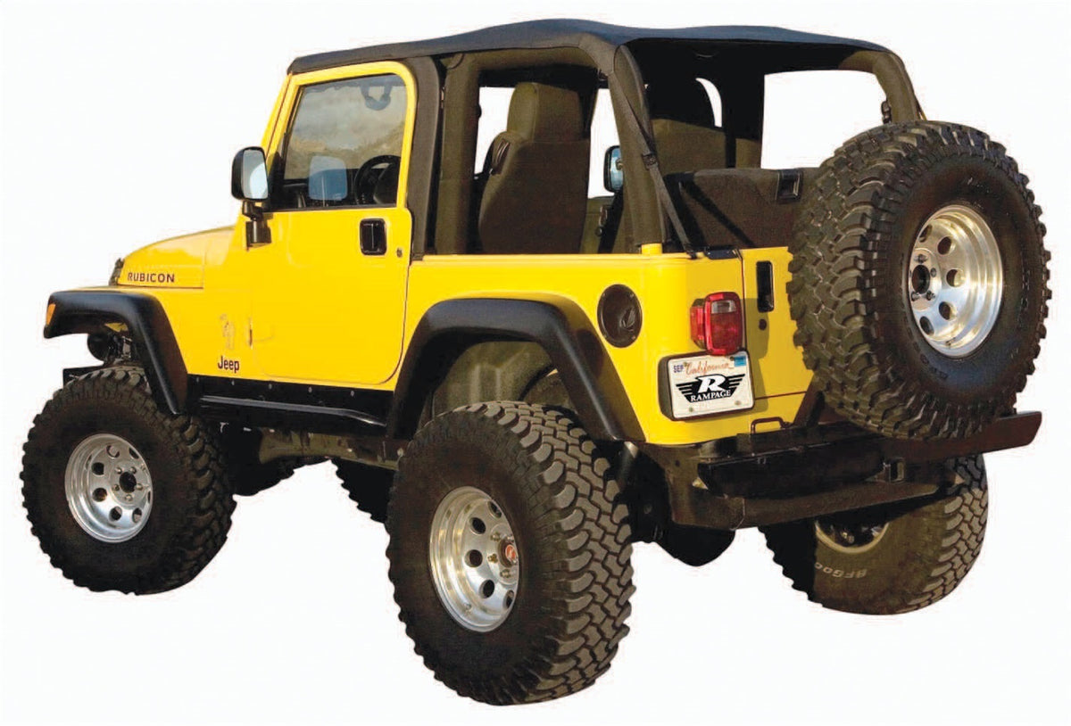 Rampage 1997-2006 Jeep Wrangler(TJ) Excludes LJ Unlimited Frameless Soft Top Kit - Black Diamond - 109535