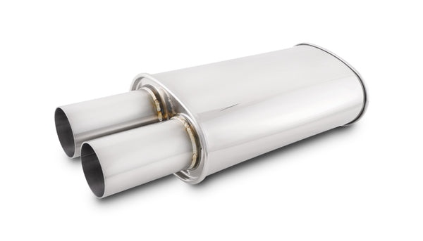 Vibrant Streetpower Oval Muffler w/3.00in Round Straight Cut Tip (3.00in Inlet) - 1095