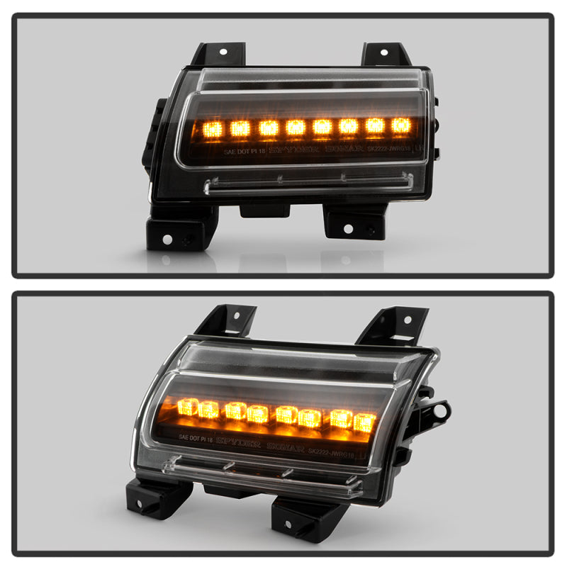 Spyder 18-23 Jeep Wrangler Front Fender LED Lights - Black (CCL-YD-JW18-SEQ-BK) - 5088543