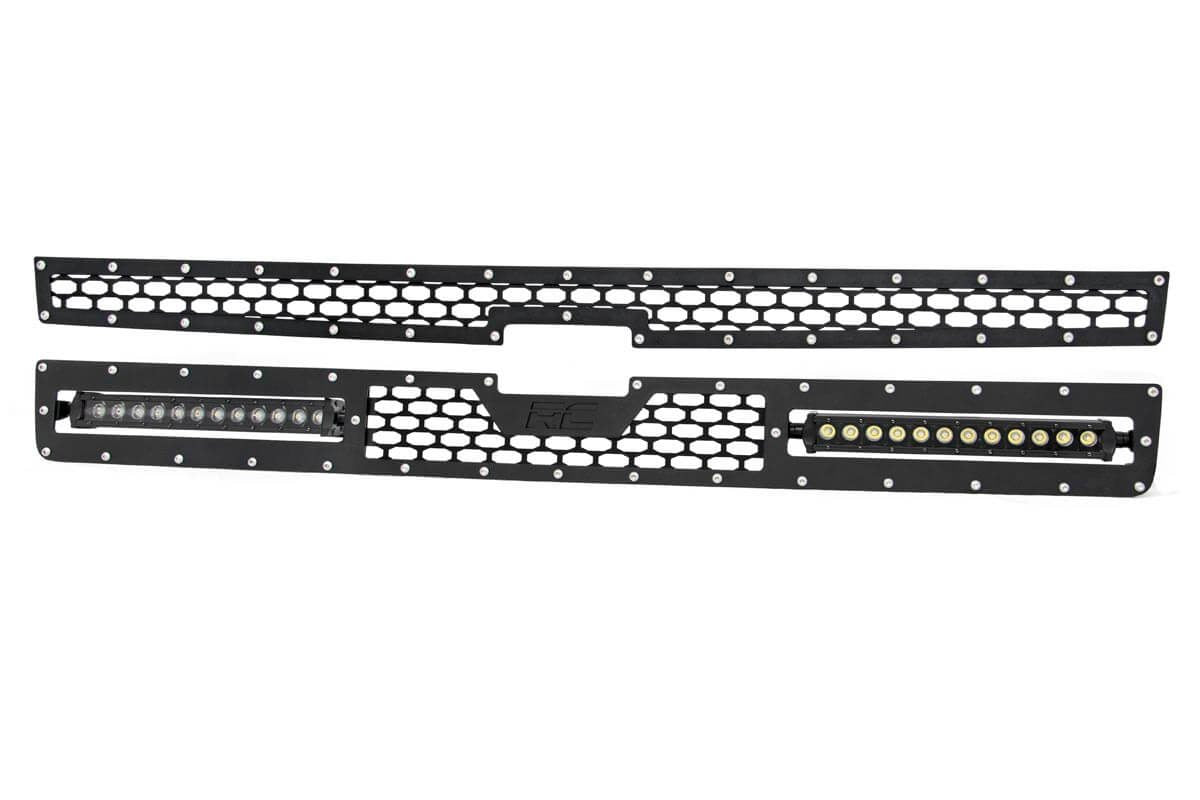 Mesh Grille | 12&quot; Single Row LED Pair | Black | Chevy Silverado 2500 HD/3500 HD (11-14)