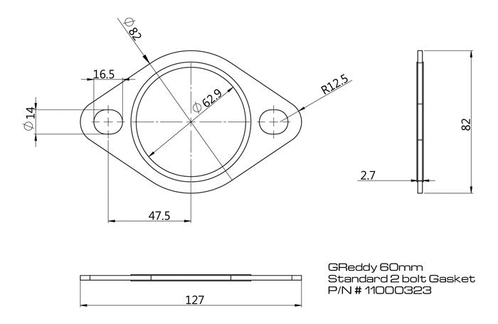GReddy - Replacement Exhaust Gaskets for GReddy Exhausts - Oval, 2-bolt - 11000327