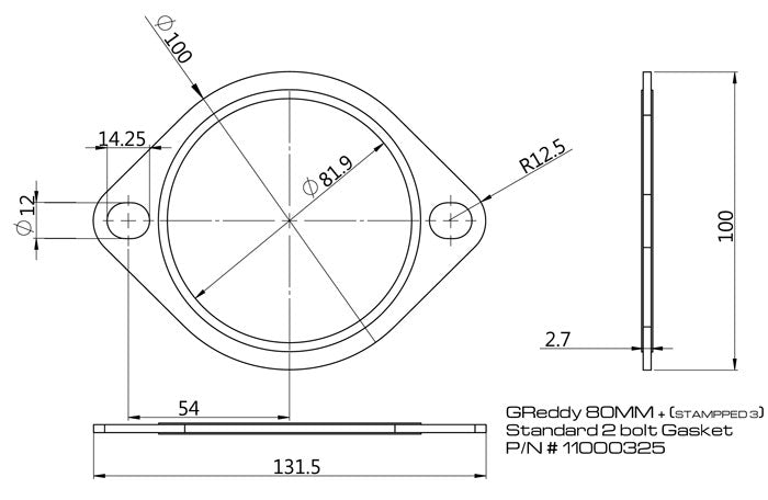 GReddy - Replacement Exhaust Gaskets for GReddy Exhausts - Oval, 2-bolt - 11000327