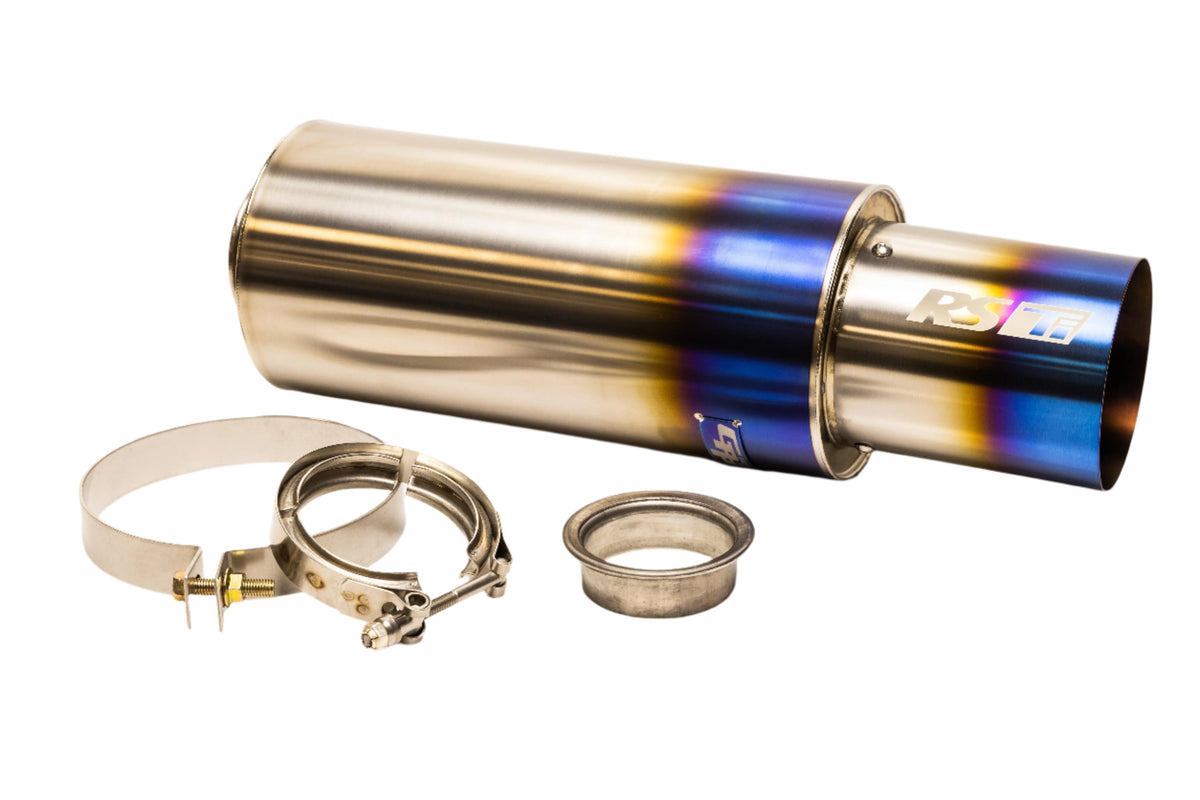 GReddy - Universal RS-Ti Round Titanium Muffler(s) and Tip with V-Band - 11002530
