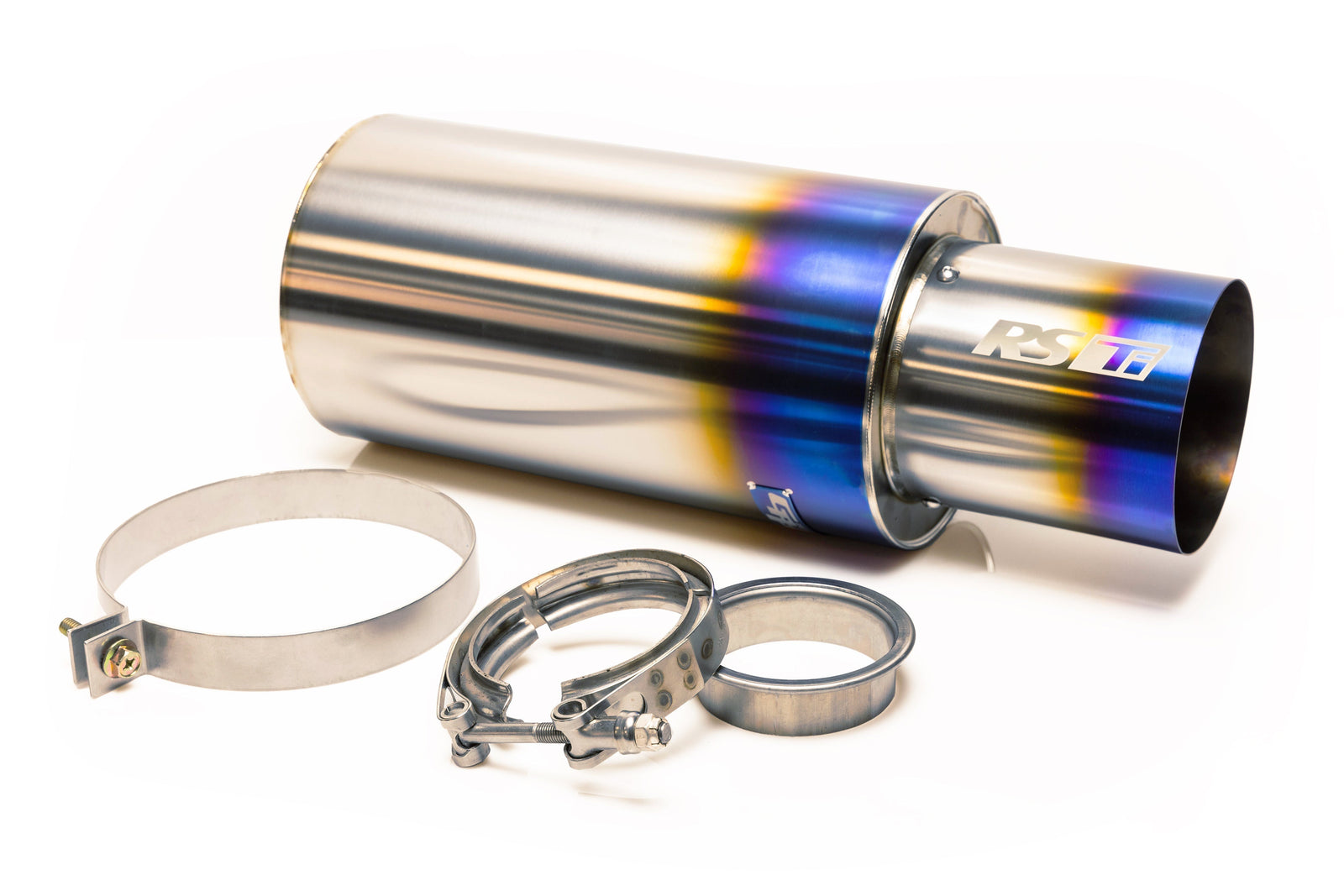 GReddy - Universal RS-Ti Round Titanium Muffler(s) and Tip with V-Band - 11002530