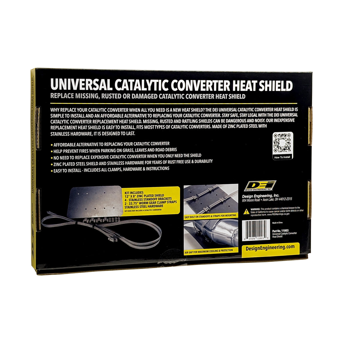 DEI Catalytic Converter Shield Universal - 11003 by DEI - front view