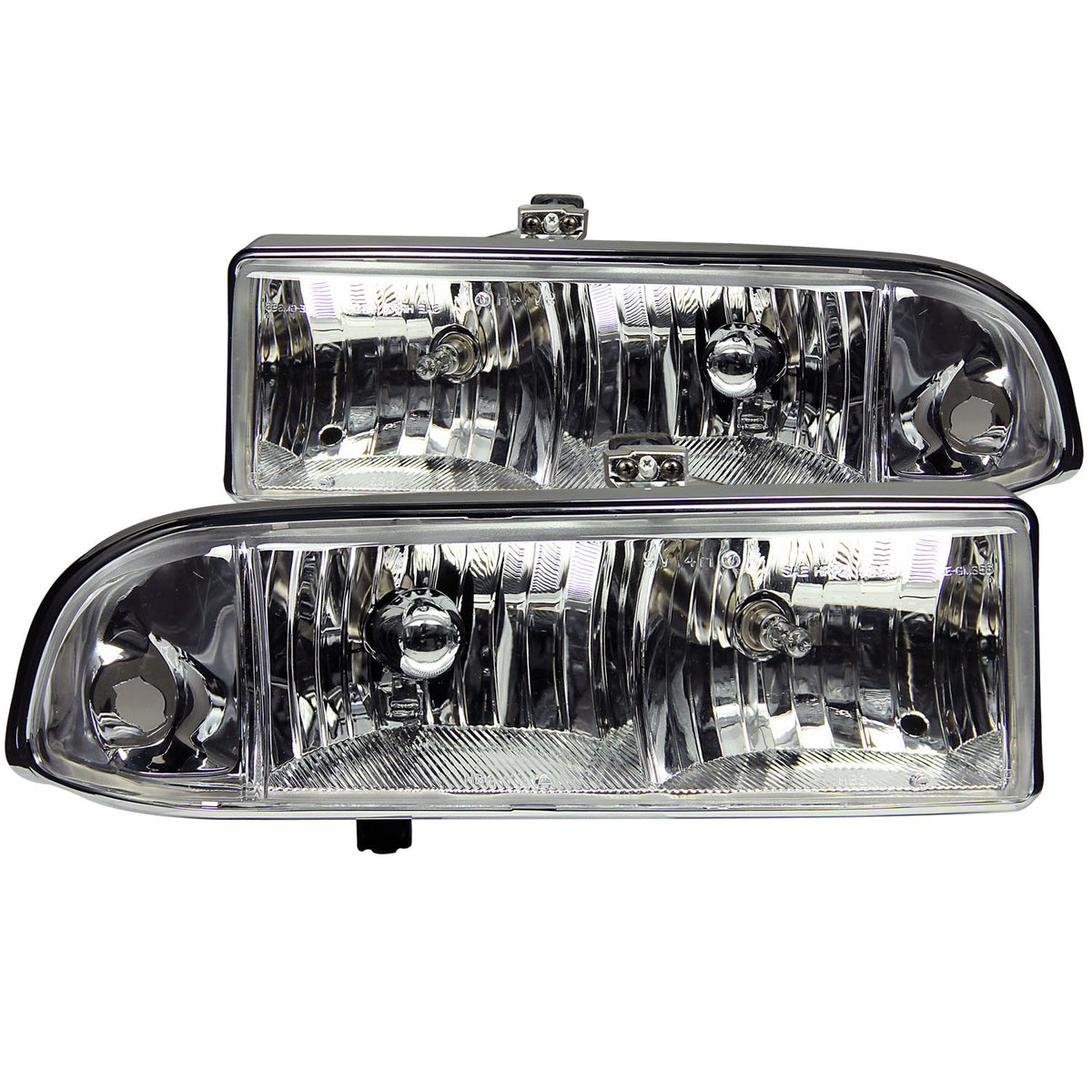 ANZO 1998-2005 Chevrolet S-10 Crystal Headlights Chrome - 111014 for 1998-2004 Chevrolet Blazer - front view