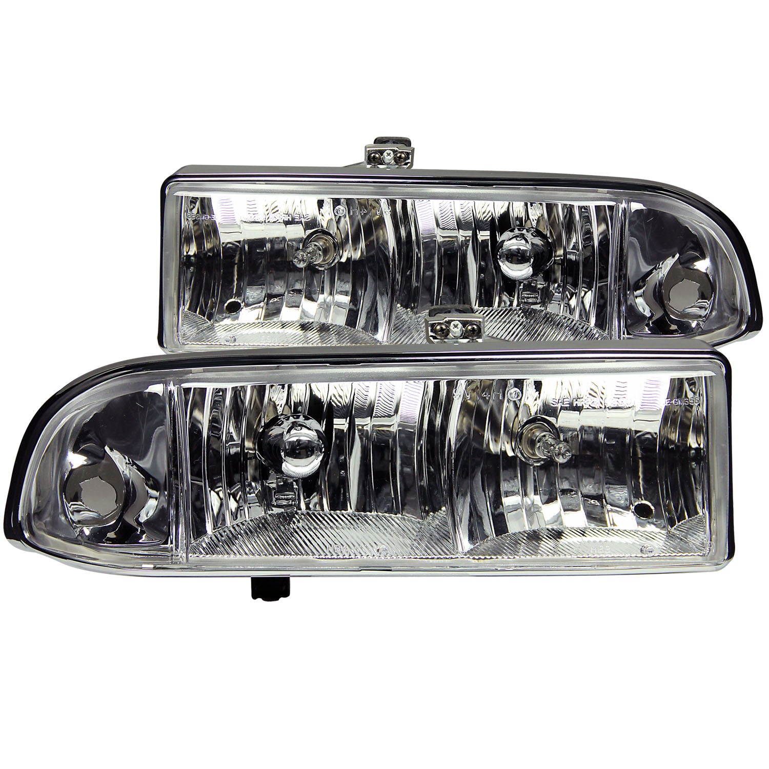 ANZO 1998-2005 Chevrolet S-10 Crystal Headlights Chrome - 111014 for 1998-2004 Chevrolet Blazer - front view