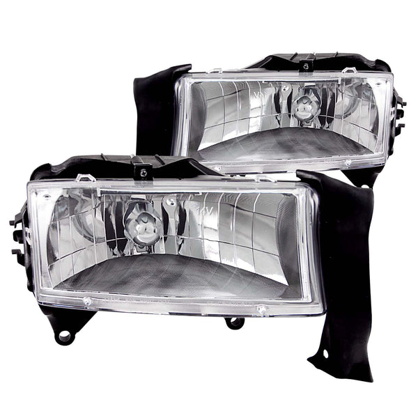 ANZO 1997-2004 Dodge Dakota Crystal Headlights Chrome - 111021 for 1997-2004 Dodge Dakota - front view