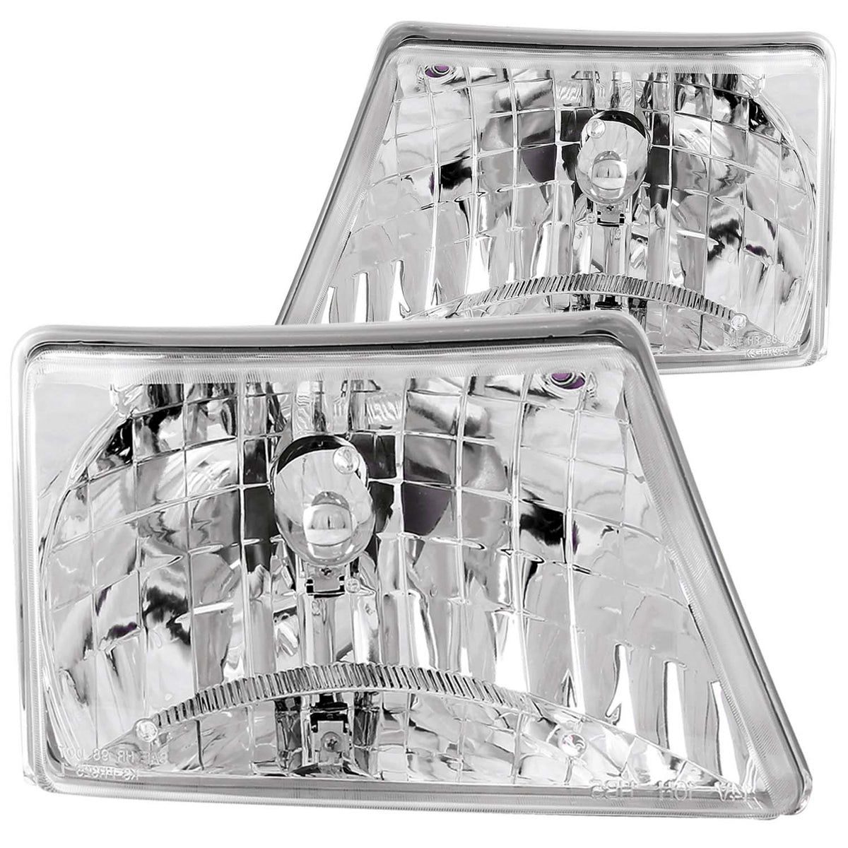 ANZO 1998-2000 Ford Ranger Crystal Headlights Chrome - 111037 for 1998-2000 Ford Ranger - front view