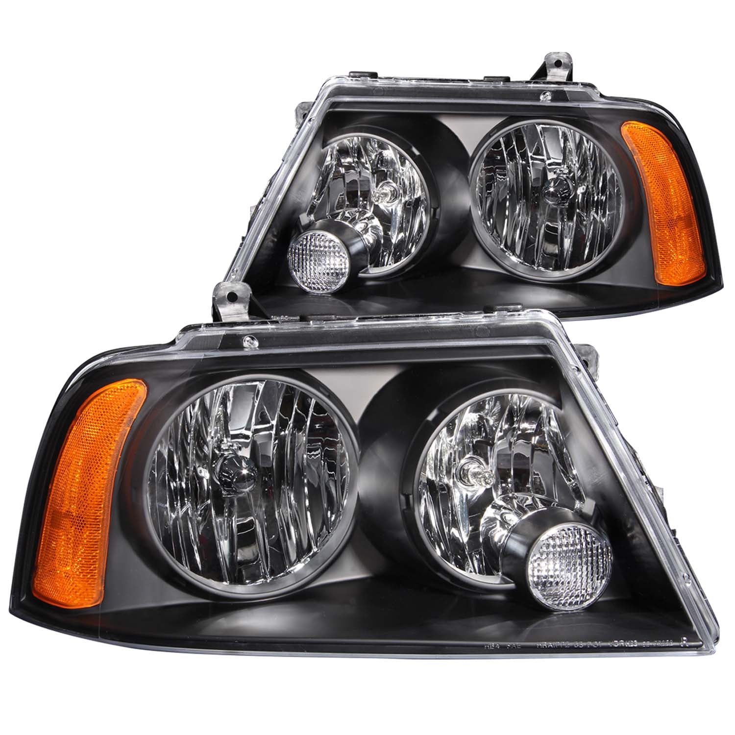 ANZO 2003-2006 Lincoln Navigator Crystal Headlights Black - 111045 for 2003-2006 Lincoln Navigator - front view