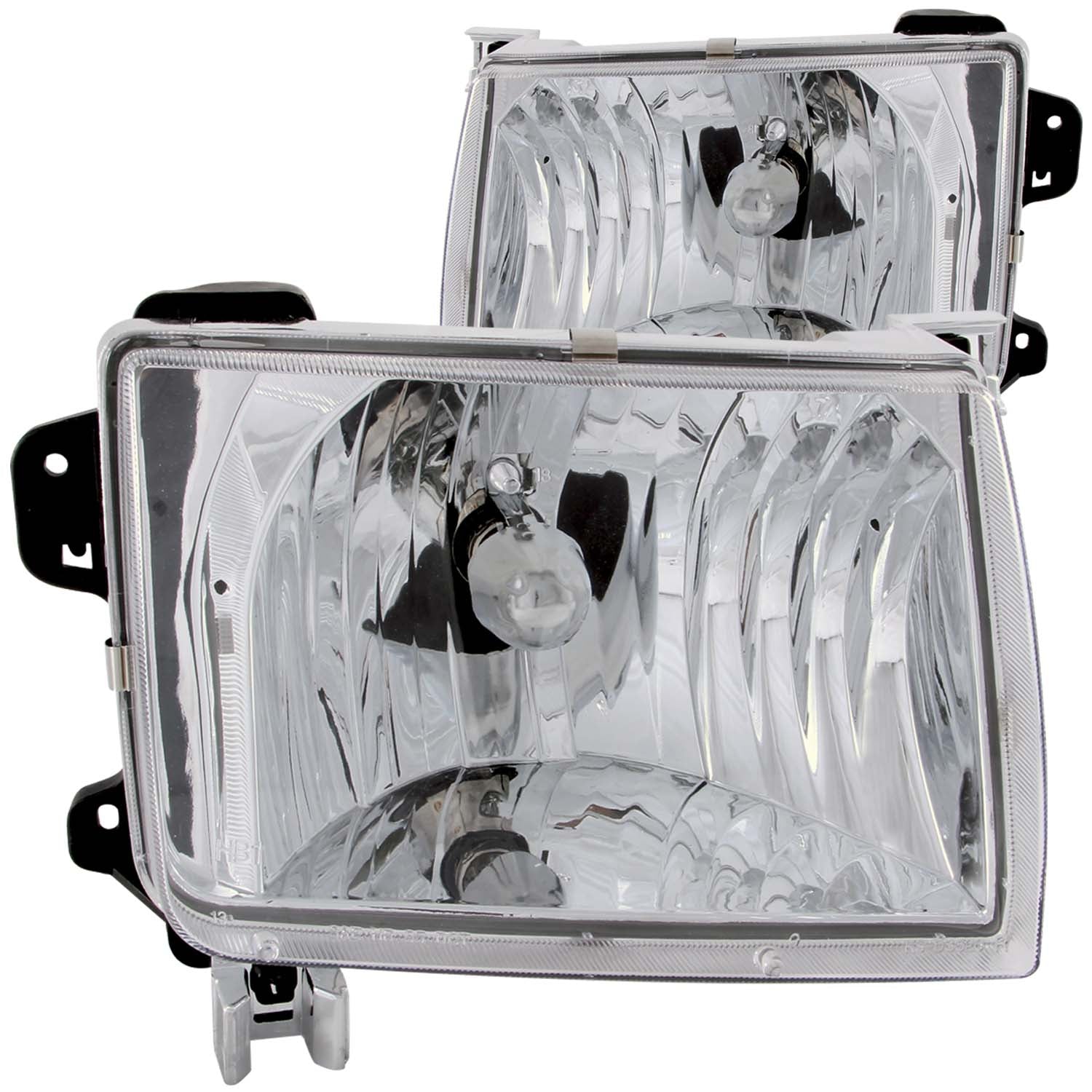 ANZO 1998-2000 Nissan Frontier Crystal Headlights Chrome - 111049 for 1998-2000 Nissan Frontier - front view