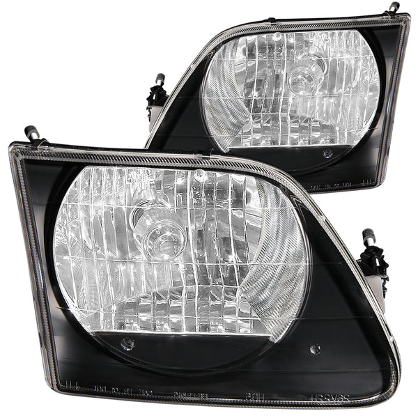 ANZO 1997.5-2003 Ford F-150 Crystal Headlights Black G2 - 111083 for 1997-2004 Ford F 150 - front view