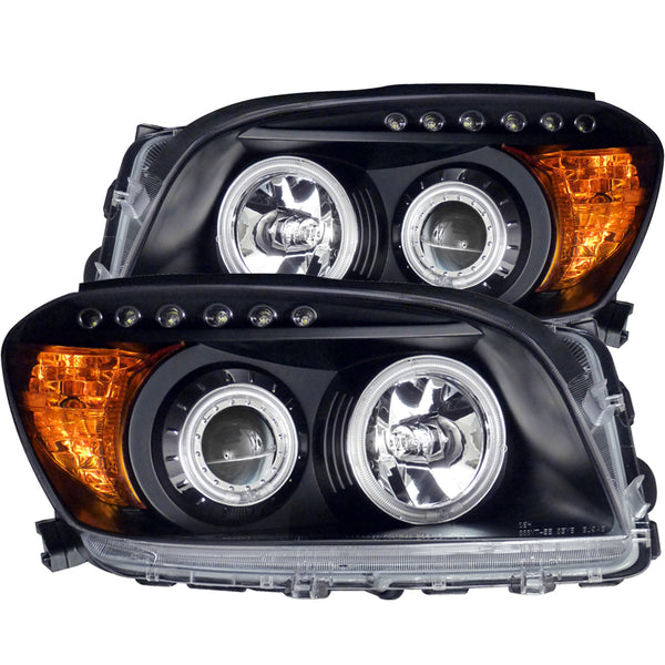 ANZO 2006-2008 Toyota Rav4 Projector Headlights w/ Halo Black - 111120 for 2006-2008 Toyota RAV4 - front view