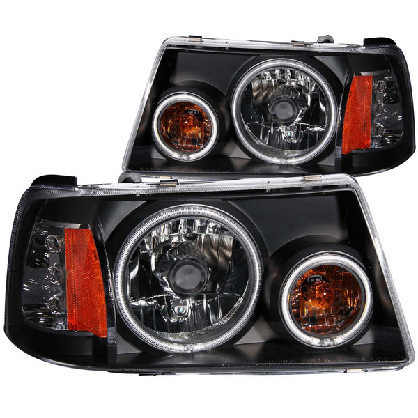 ANZO 2001-2011 Ford Ranger Projector Headlights w/ Halo Black (CCFL) 1 pc - 111152 for 2001-2011 Ford Ranger - front view