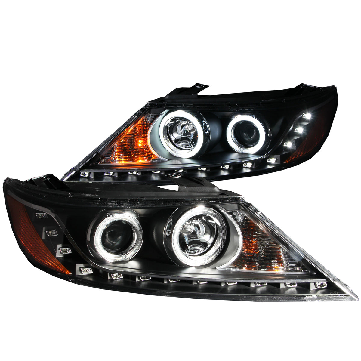 ANZO 2011-2013 Kia Sorento Projector Headlights w/ Halo Black (CCFL) - 111248 for 2011-2013 Kia Sorento - front view
