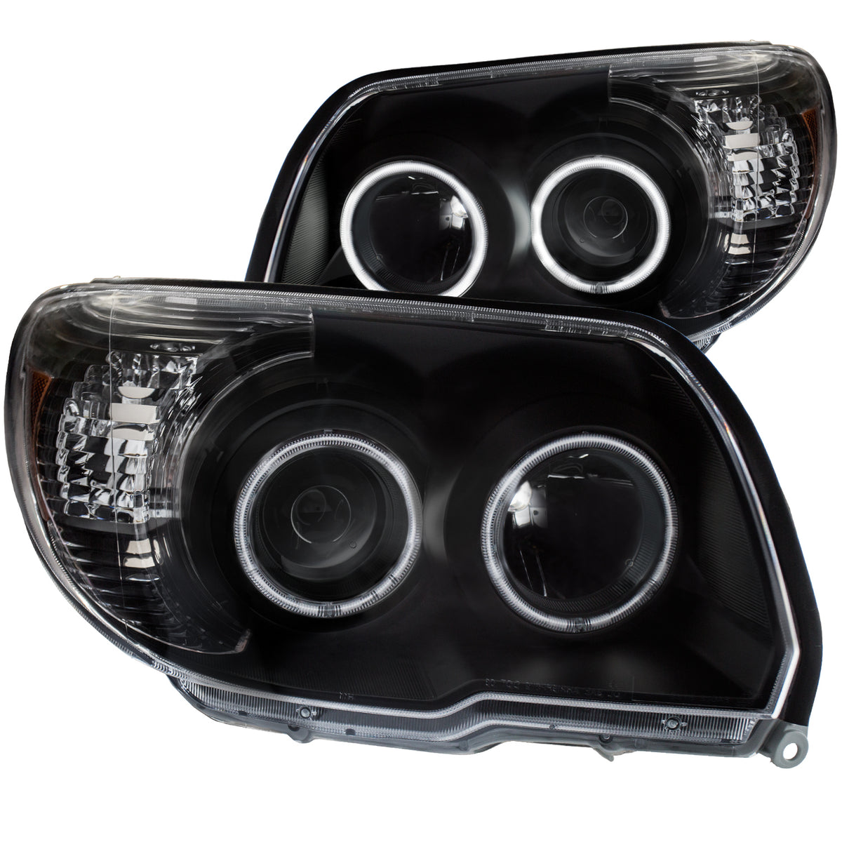 ANZO 2006-2009 Toyota 4Runner Projector Headlights w/ Halo Black - 111320 for 2006-2009 Toyota 4Runner - front view