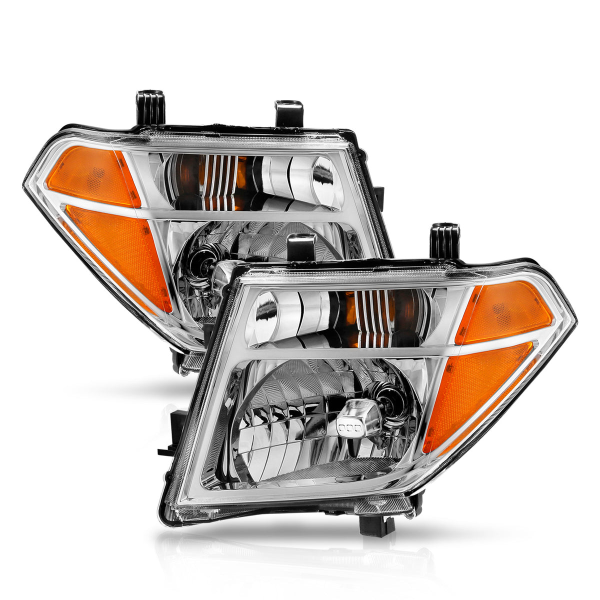 ANZO 2005-2008 Nissan Pathfinder Crystal Headlight Chrome Amber (OE Replacement) - 111463 for 2005-2008 Nissan Frontier - fro