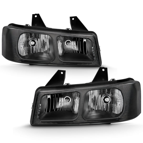 ANZO 2003-2017 Chevy Express Crystal Headlight Black - 111474 for 2003-2017 Chevrolet Express 2500 - front view