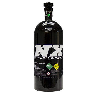 Nitrous Express 10lb Bottle w/Lightning 500 Valve (6.89 Dia x 20.19 Tall) - Black - 11100B