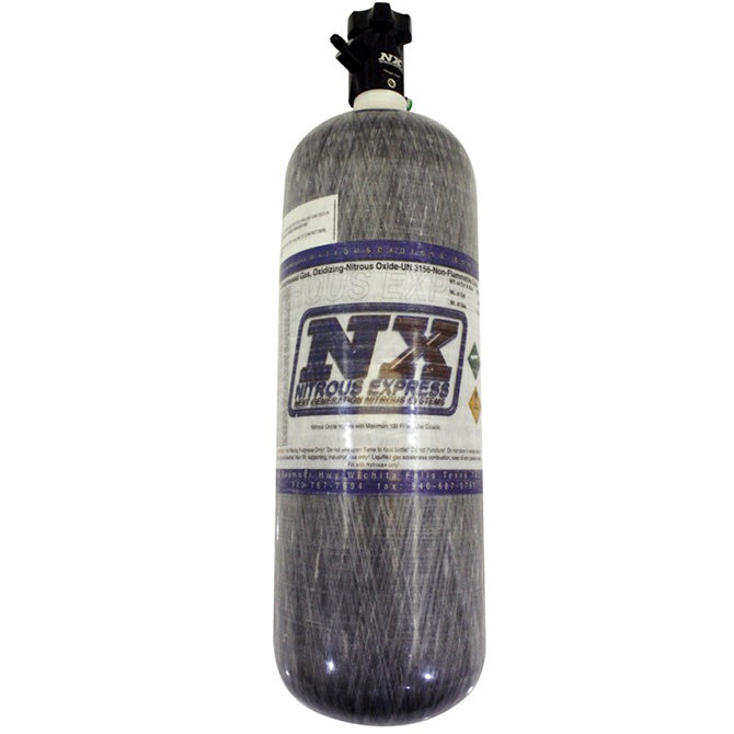 Nitrous Express Composite Bottle w/Lightning 500 Valve -6 Bottle Nipple (6.79 Dia. x 23.25 Tall) - 11152-6